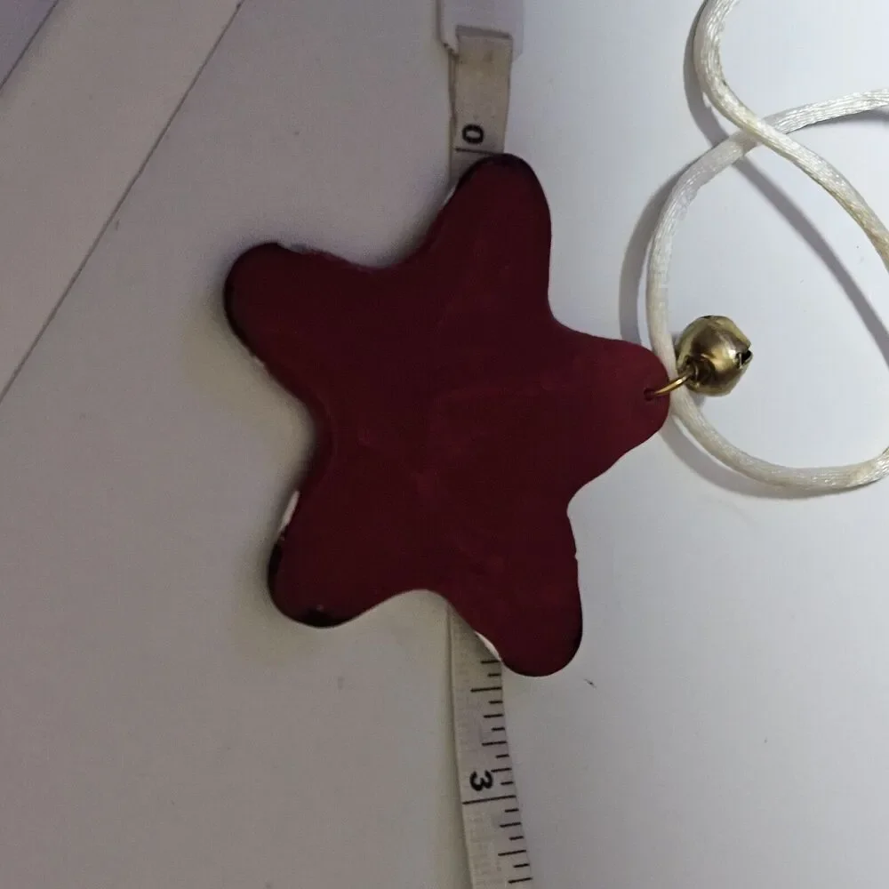 Star Shaped Red And White Santa Pendant Necklace